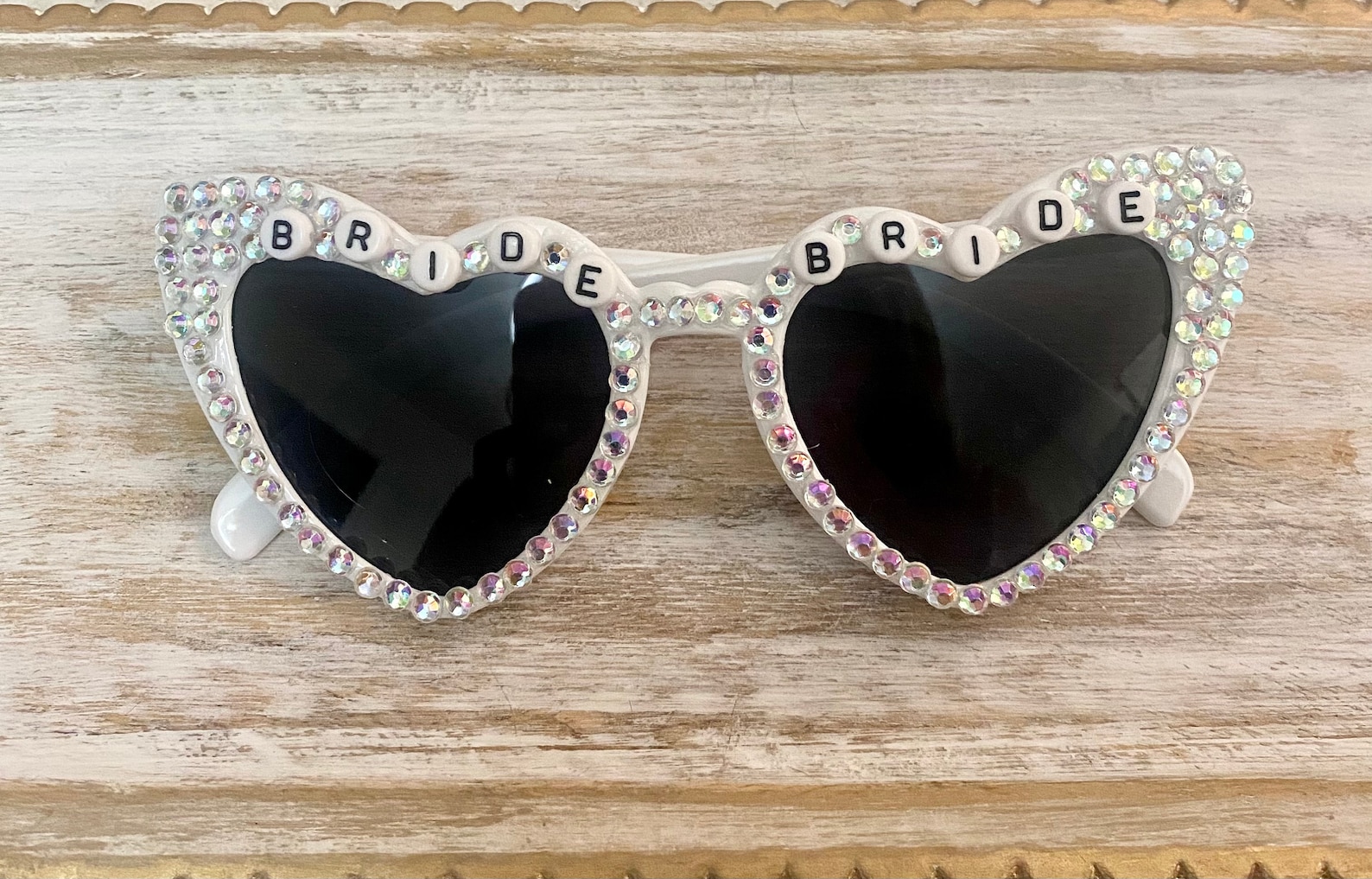 Bedazzled Rhinestone Bride Sunglasses Heart Sunglasses - Etsy