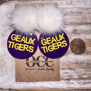 Tigers Earrings | Acrylic Earrings | Hypoallergenic | College Team Earrings | Game Day Earrings