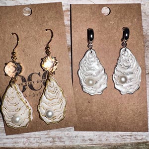 Polymer Clay oyster earrings