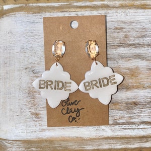 Bride Polymer Clay Dangles