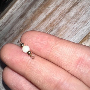 Iridescent Glass Pearl Gold Filled Permanent Jewelry Connector | Permanent Jewelry Charm | Permanent Jewelry Supplies | Permanent Jewelry