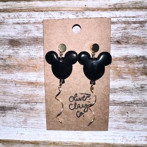 Mouse balloon Earrings | Disney inspired Earrings | gifts |earrings | clay earrings | polymer clay earrings