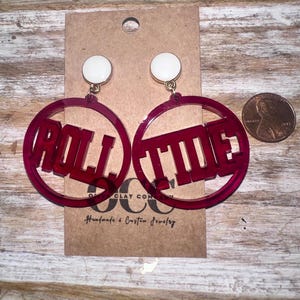 Tide Earrings | Acrylic Earrings | Hypoallergenic | College Team Earrings | Game Day Earrings