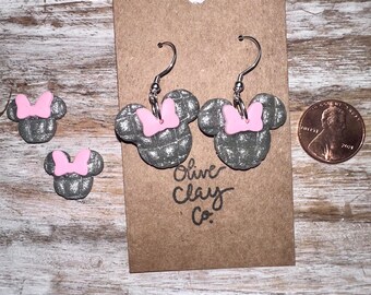 Disco Mouse Earrings | Polymer Clay Earrings | polymer clay Earrings | Clay Earrings | Disney inspired Earrings | disco ball earrings