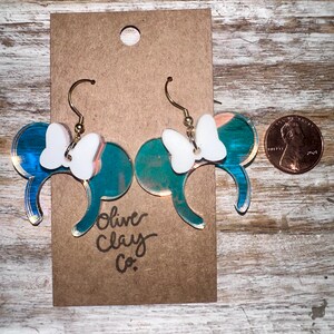 Acrylic Mouse headband iridescent Earrings | Disney inspired Earrings | gifts |earrings