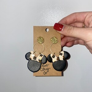 Pendientes de ratón / Joyería Disney / Disney World / Arcilla polimérica / Pendientes de arcilla / Ligeros / Hipoalergénicos / Pendientes de guepardo
