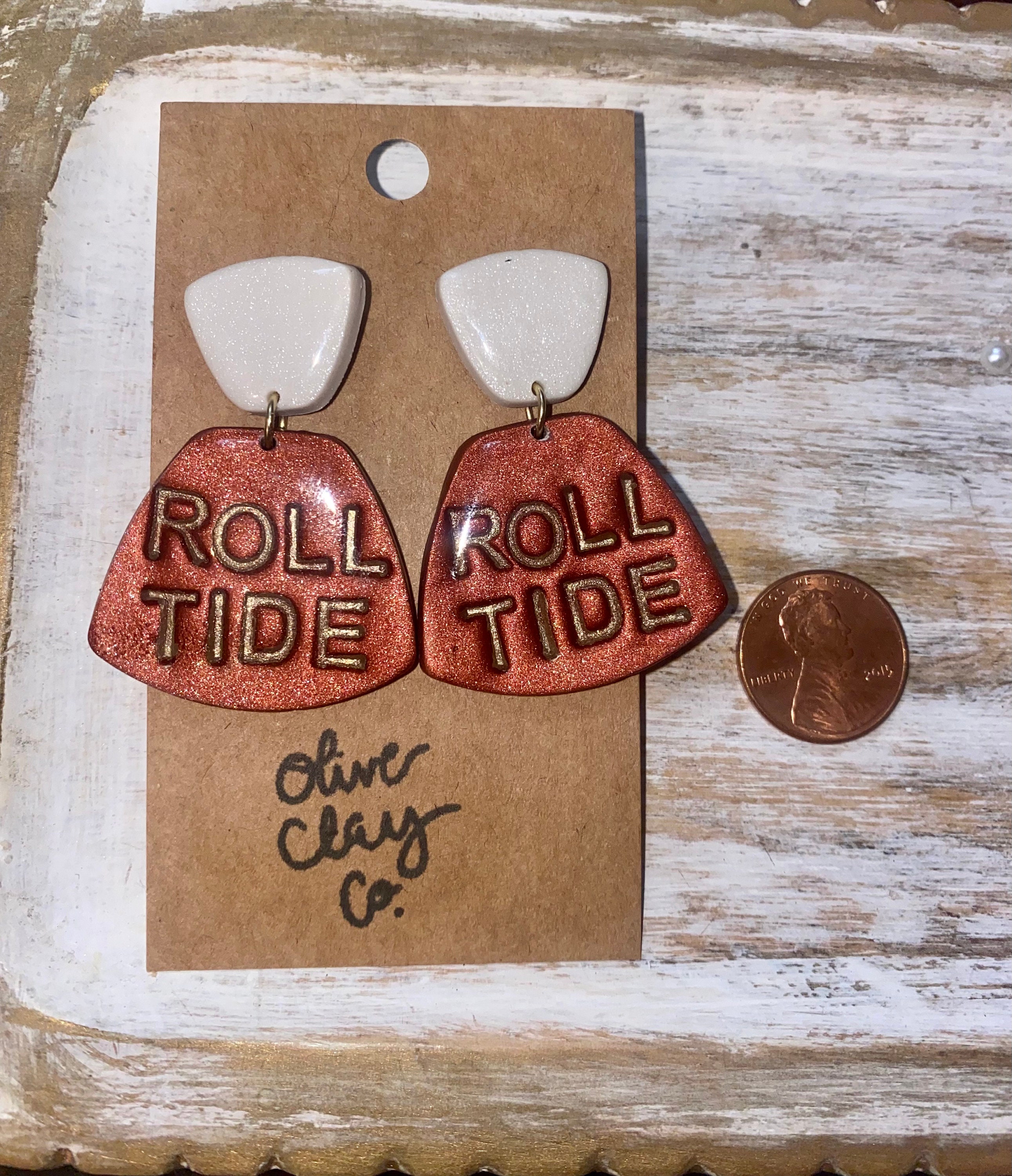 Roll Tide Earrings Alabama Football Jewelry Dangle Etsy
