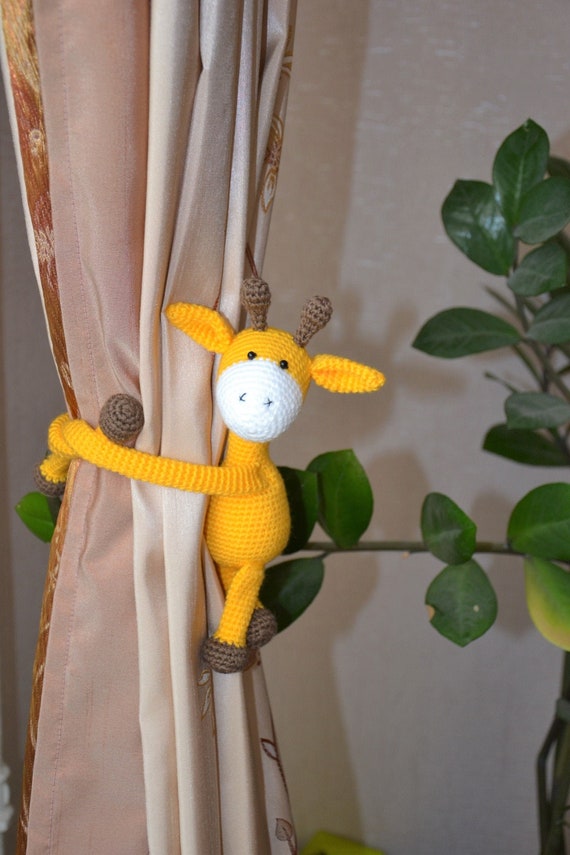 Giraffe Curtain Tie Backs Set Of 2 Animal Curtain Holders Etsy