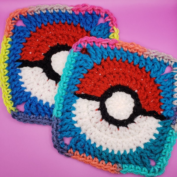 Pokéball Oma Quadrat Häkelanleitung | US Crochet AGB | NUR Muster | Pokeball Quadrat | Pokemon inspiriert | 6 "Zoll Oma Square