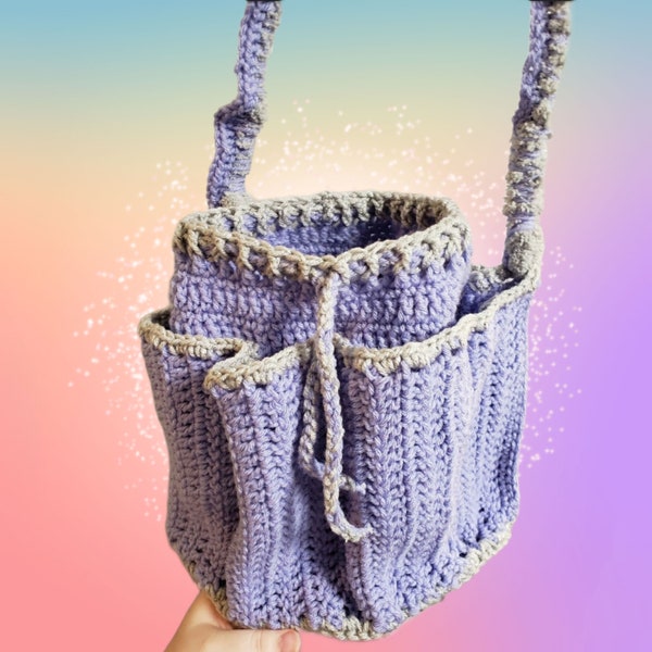 BINGO Bag Crochet Pattern | Pattern ONLY | US Crochet Terms | Pocket Bag | Diaper Bag | Handmade | Drawstring Purse | No-sew