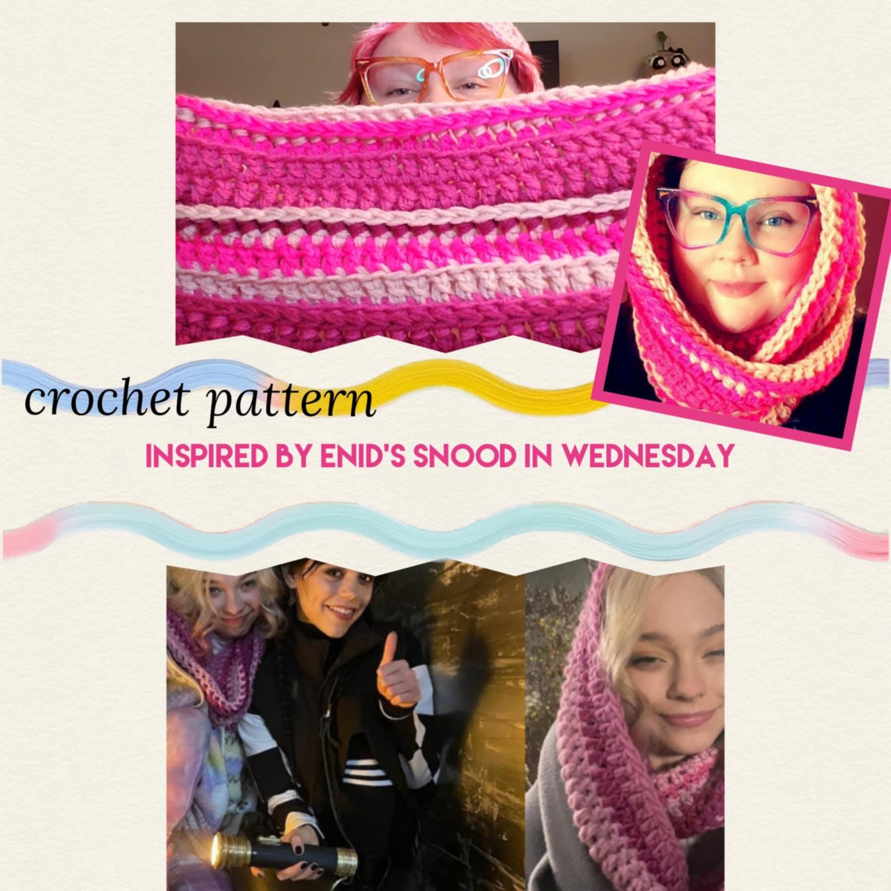 30 Wednesday Crochet Patterns for Dolls, Accessories, and Gothic Gifts 26 Enid-Inspired Snood Crochet Pattern