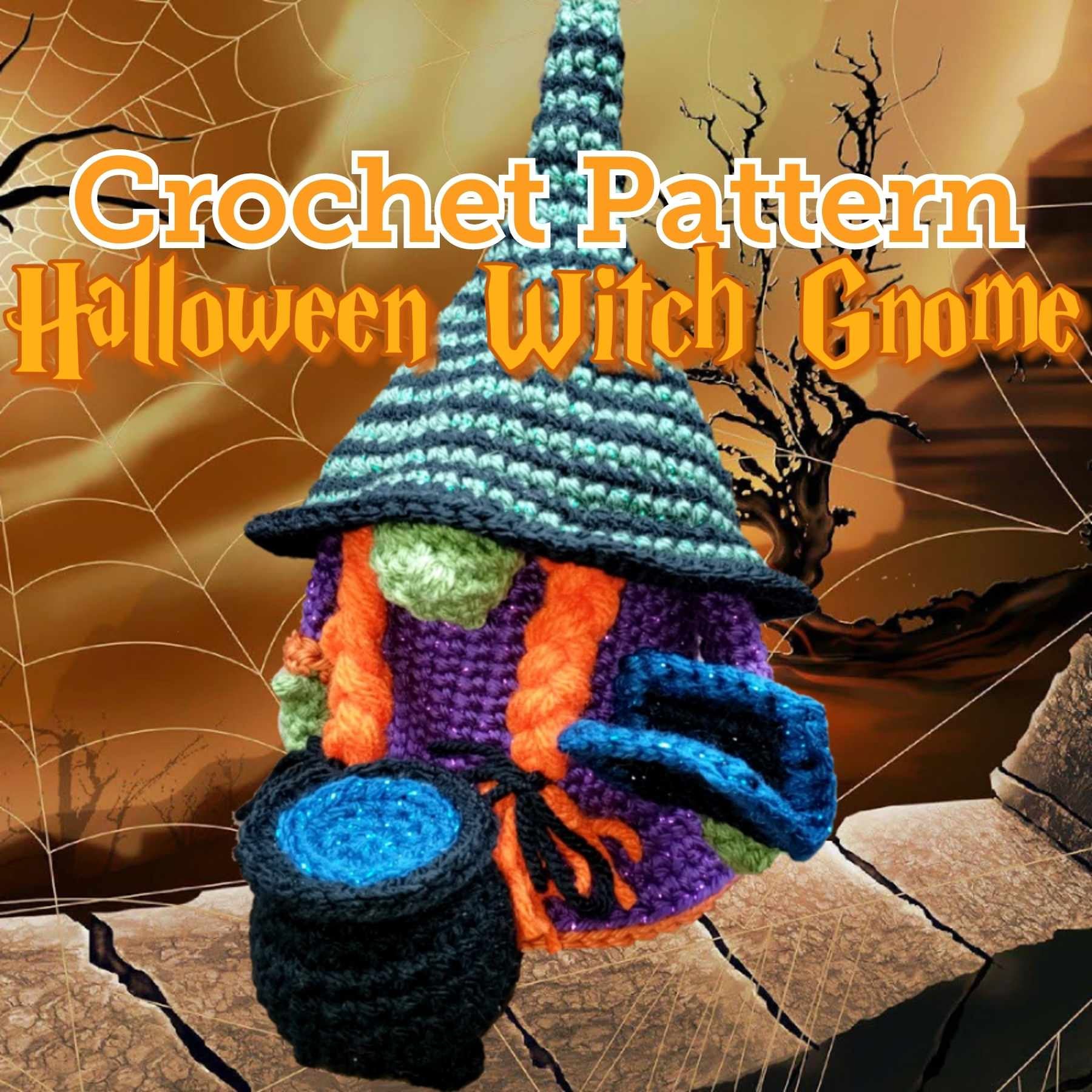 Halloween Witch Gnome Crochet PATTERN US Crochet Terms Pattern