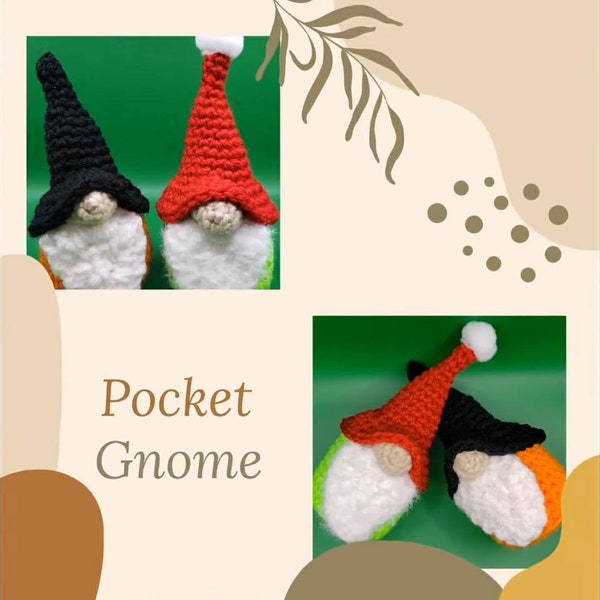 Pocket Gnome Crochet Pattern | US Crochet Terms | Pattern ONLY | Small Amigurumi | Crochet Amigurumi | Crochet Gnome | Easy Crochet Pattern