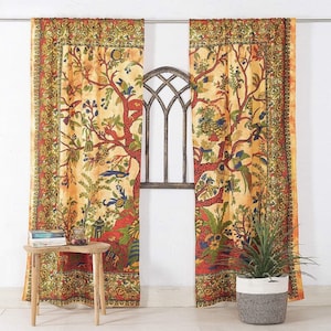 Decorative Balcony Valances Indian Tree Of Life Door Drapery Throw Curtains Sets Decorative Balcony Valances Indian Tree Of Life Door Drapery Throw Curtains Sets