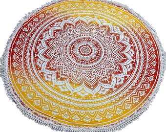 Round Table Cover Bohemia Indian Mandala Table Cloth Fabric Peacock Father Tablecloth Mediterranean Style Kitchen Round TableCloth Boho