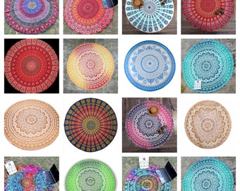 Round Table Cover Bohemia Indian Mandala Table Cloth Fabric Peacock ...