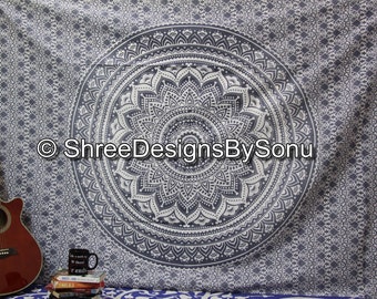 Mandala Handmade Tapestry Hippie Bohemian Dorm Decor Cotton Tapestry Wall Decor Art Bedspread Wall Hanging Handmade Psychedelic Tapestry