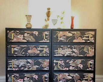 Vintage/Upcycled Two 5-Drawer CHEST OF DRAWERS
