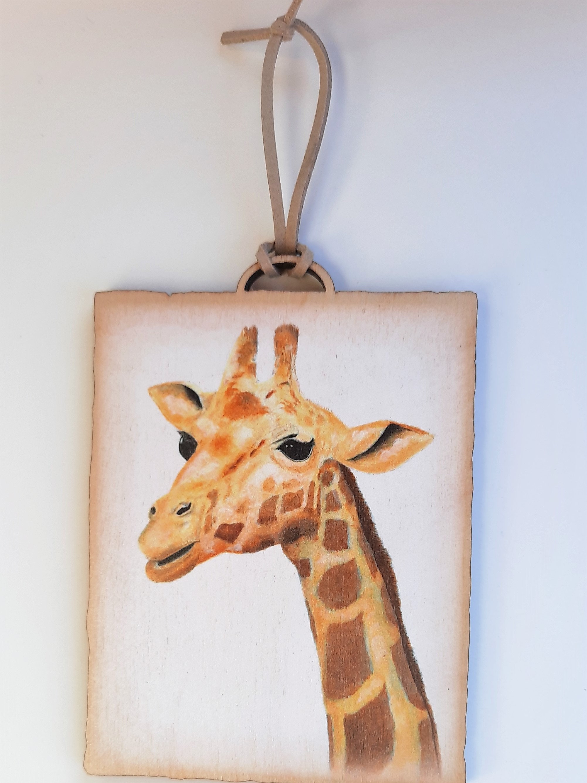 Giraffe Wooden Mini Wall Plaque