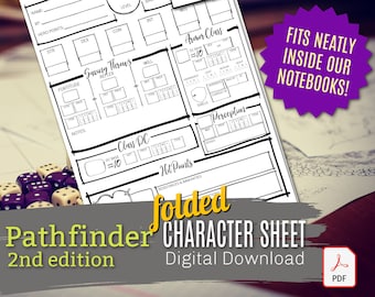 Hoja de personaje y hoja de hechizos de Pathfinder 2e (descarga digital)