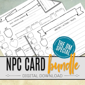 NPC CARD bundle/ The DM Special/ Dnd Dm Resources / Dungeons and Dragons /  Dnd 5e / Digital Download