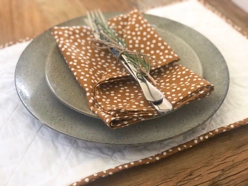 Mustard Spot Quilted Placemats Modern Placemats Etsy