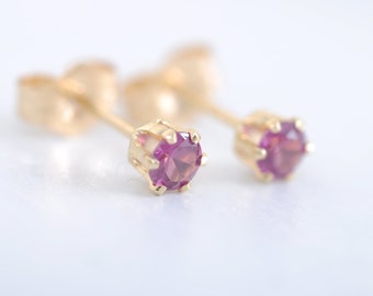 NATURAL GARNET EARRINGS- Garnet Crystal Studs- Gemstone Stud Earrings- Gold Filled Earrings- Birthstone Earrings- Minimalist Stone Studs