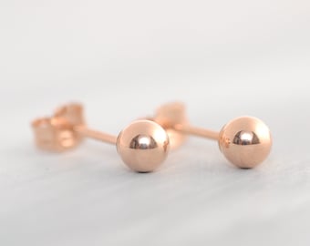 Elegant ball studs, timelessly elegant studs with 3 mm, 4 mm and 5 mm ball in 14K Rosé Gold Filled