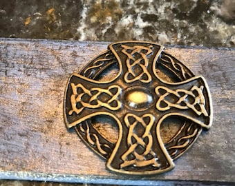 Celtic Cross Leather Bracelet