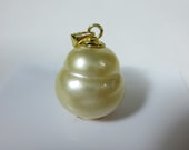 Big Fat Ringed Gold Baroque South Sea Pearl Pendant item 903