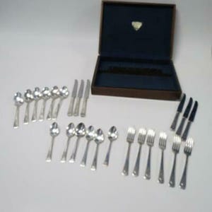 Wm A Rogers 24 pezzi set di posate in argento A1 scatola anti-ossidazione 6 coperti