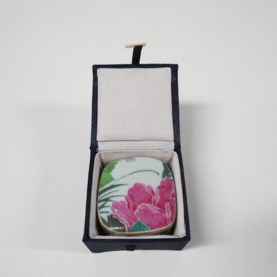 Silverplated Floral Enamel Trinket Box Vanity Mak… - image 7
