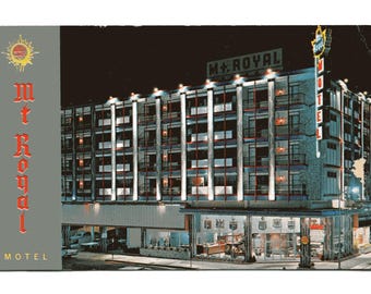 Mt. Royal Motel Atlantic City NJ Night View Chrome ansichtkaart vintage