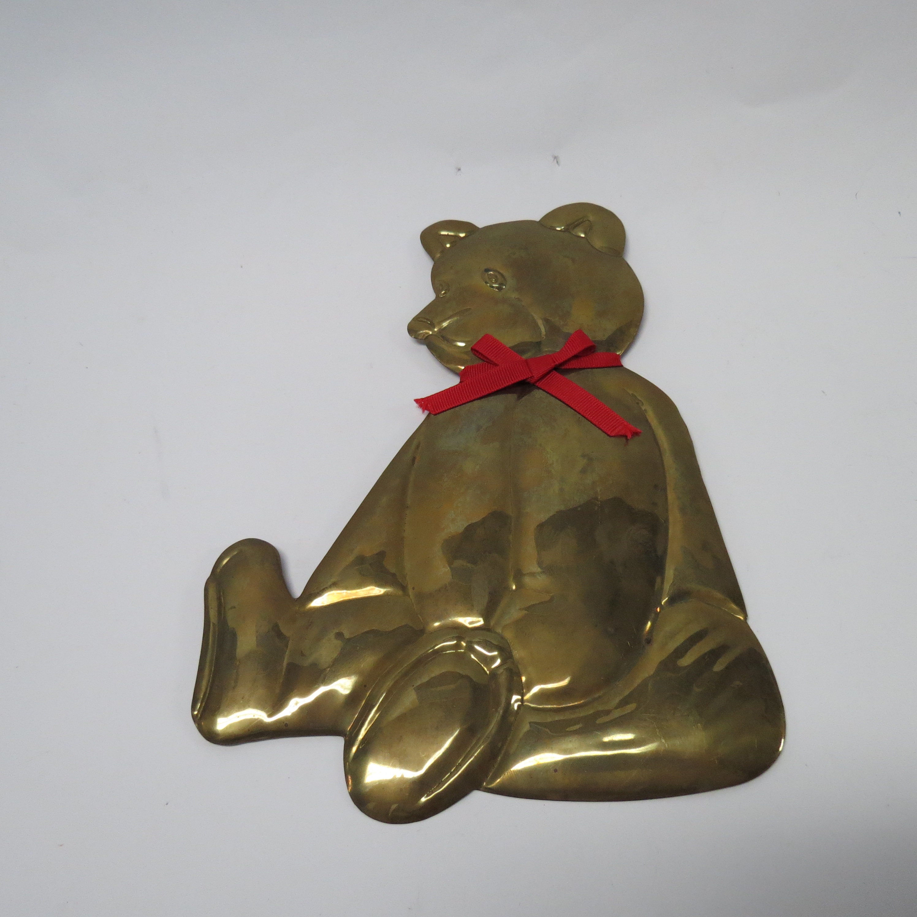 Brass Christmas Teddy Bear Wall Decor 10 Made in Hong Etsy