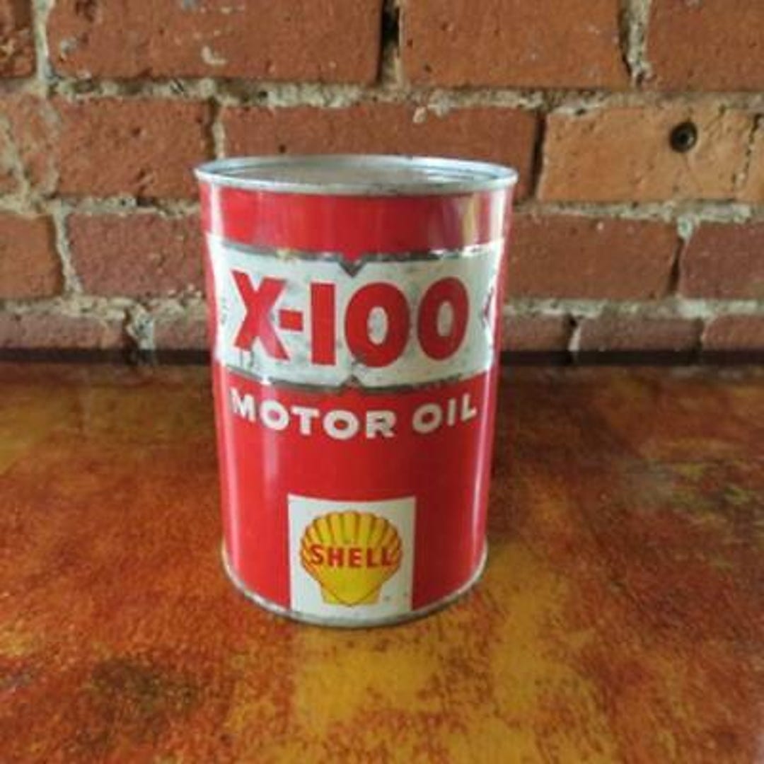 Shell X-100 Motor Oil Vintage 1 Qt Can Empty Mancave Auto Shop Decor - Etsy