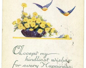 Antique 1922 Birthday Card Birthday Post Card Posted Reading PA Divided Back