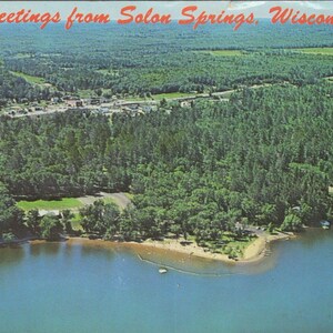 Solon Springs WI Aerial View St. Croix Lake Resort Area Postcard