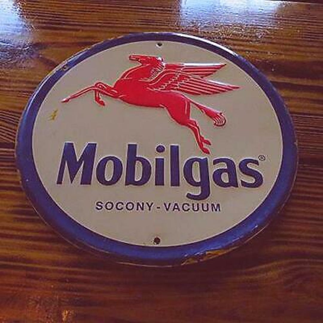 Mobilgas Repro VTG Sign Gas Station Round Man Cave Garage - Etsy