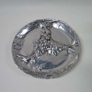 Mexican Pewter 3 Section Grape Plate Oven Freezer Safe