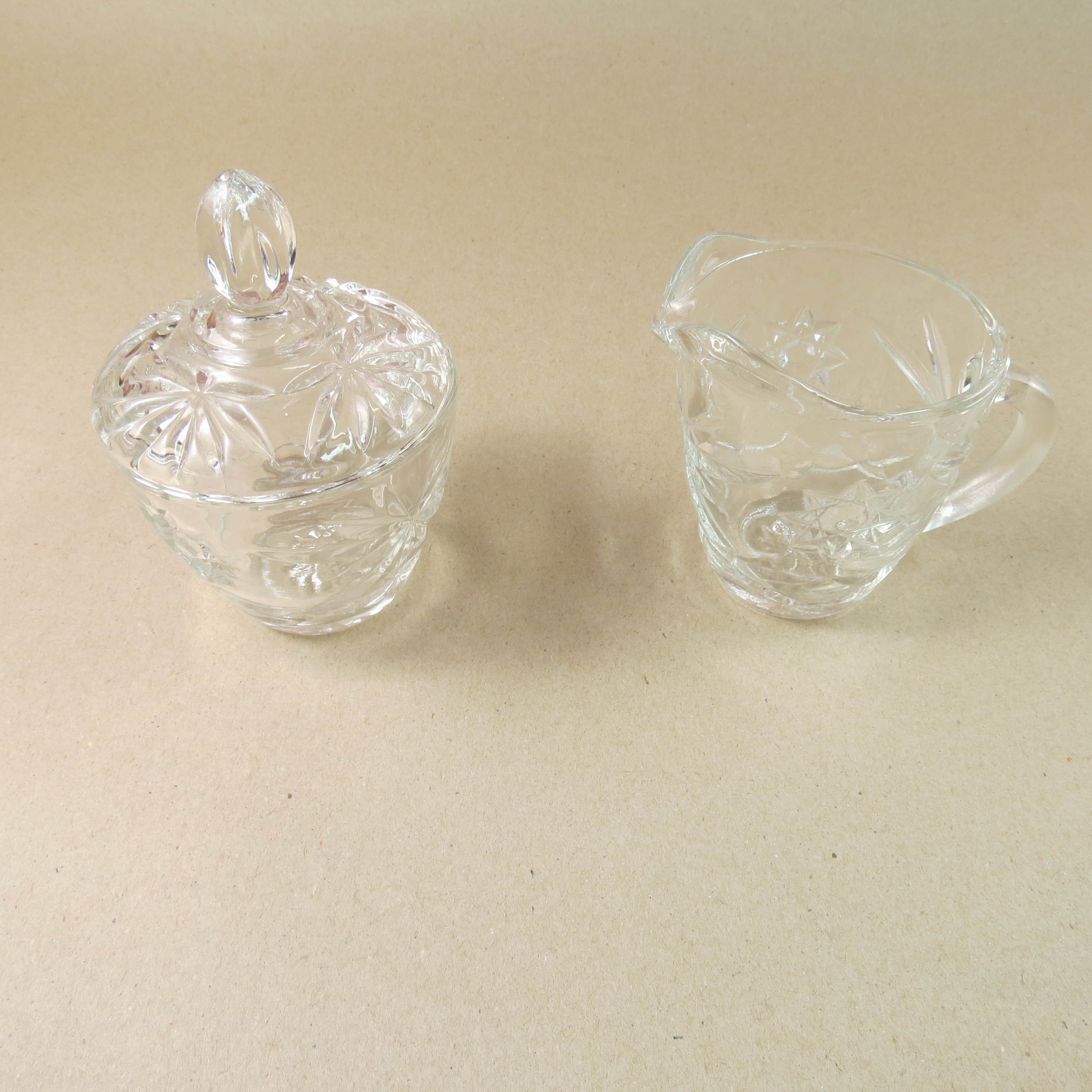 EAPG Glass Sugar Bowl With Lid And Cream Pitcher Anchor Etsy