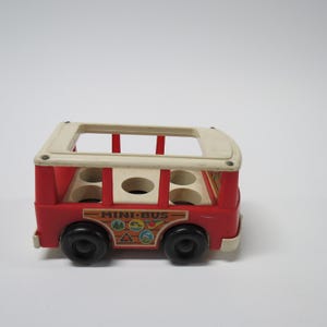Vintage 1969 Fisher Price Little People Mini Bus Toy