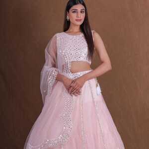 Blush pink lengha sale