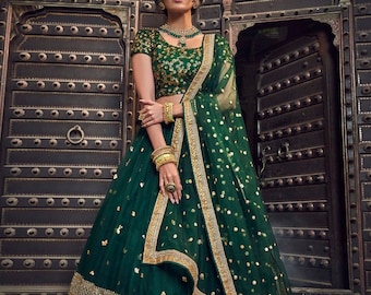 Beautiful Green Lehenga Choli For Women Indian Wedding Party Wear Ghagra Choli Readymade Designer Lengha Choli For Bridesmaids,Mahendi Wear