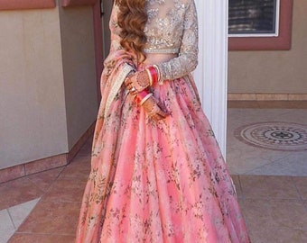 Pink lehnga readymade lengha custome made lengha Embroidered lehenga lenga lehengha wedding wear chania choli for women Designer Function 1