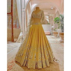 Designer Lehenga Choli For Women Bollywood Stylish Ghagra choli Yellow Party Wear haldi Lengha choli Wedding Wear Bridal lahanga choli