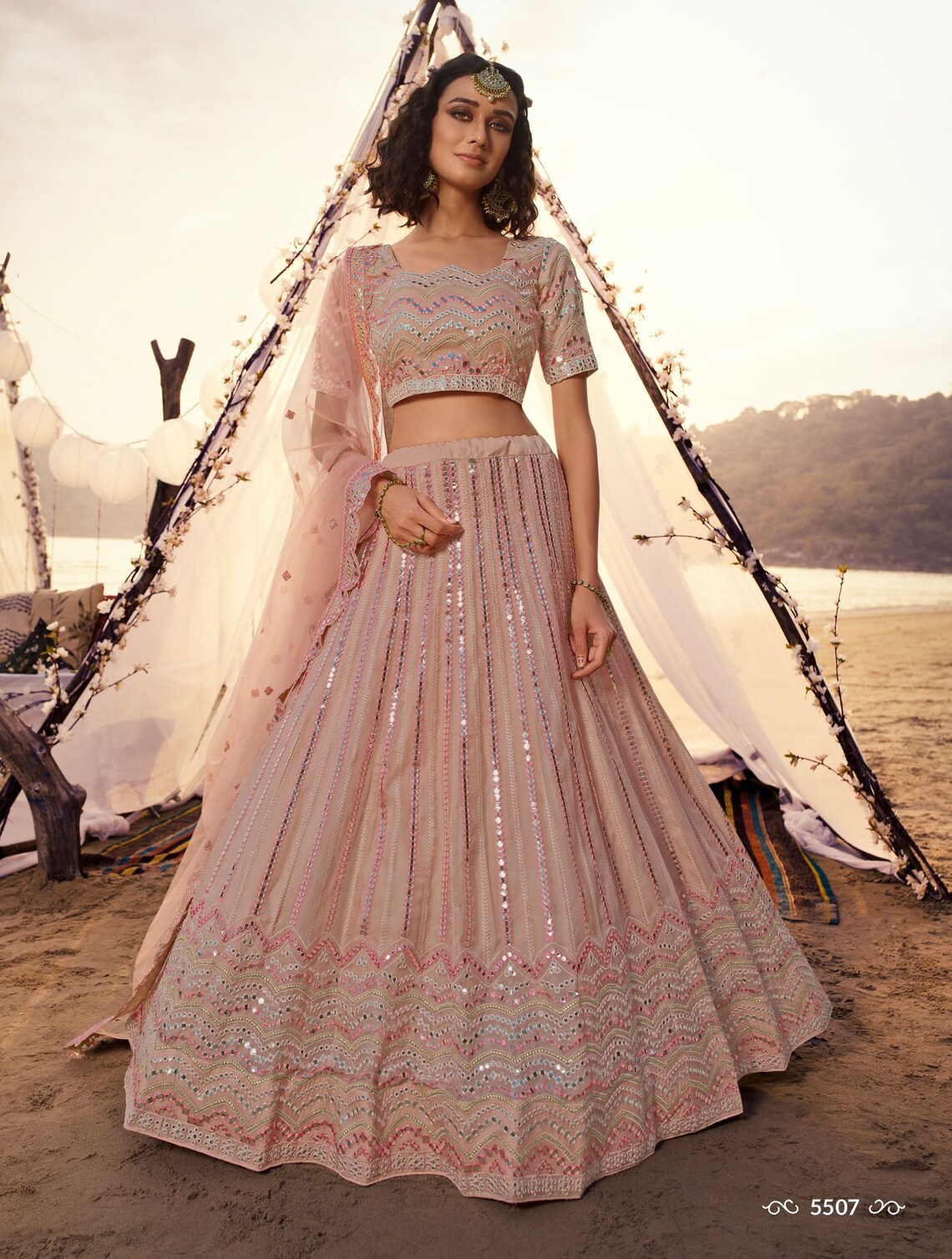 mirror lehenga choli