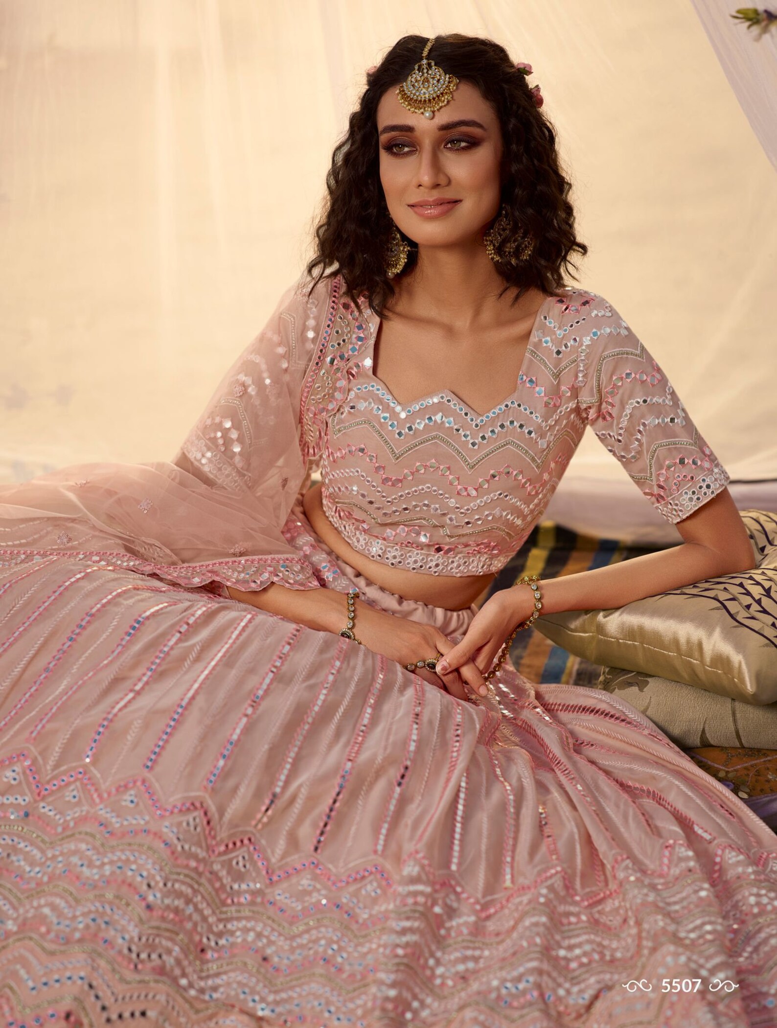 mirror lehenga choli