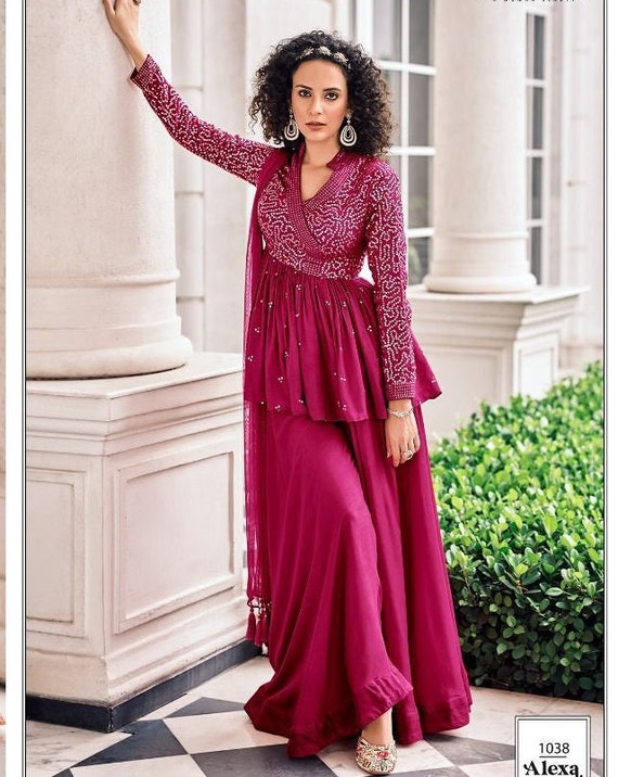Indian Women Wear Sharara Suits Ready 