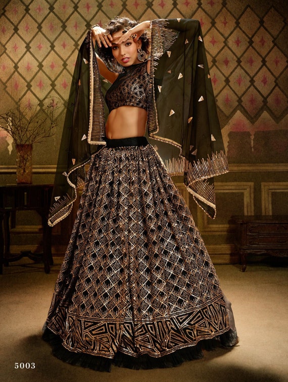 Black Lehenga Choli for Women Indian 