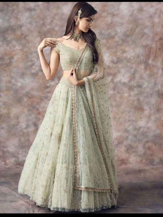 STYLISH DESIGNER BOLLYWOOD WEDDING INDIAN WOMEN LENGHA PARTY WEAR LEHENGA  CHOLI